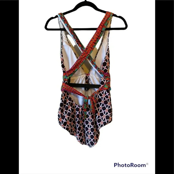 NWOT Trina Turk Venice Beach One Piece Swimsuit Mocha Sz 12 - Picture 3 of 9